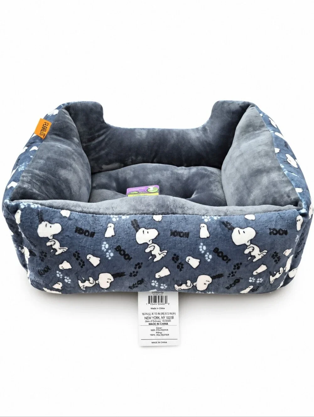 Peanuts Charlie Brown Snoopy 2026 Halloween Boo Pet Cat Dog Bed Gray White NWT